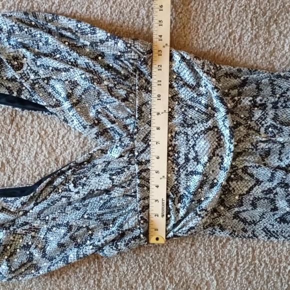 Vintage 80s - 90s rouched v front and back bling dress - Picture 10 of 13